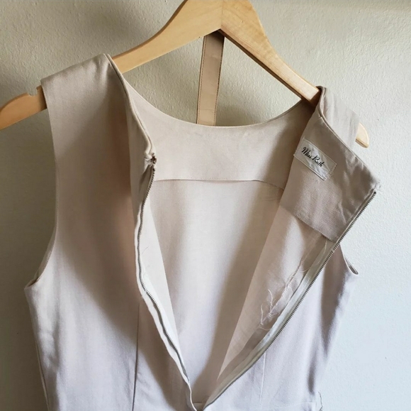 1950s Vintage Pencil Dress Belt Set in Beige Stone or Taupe Miss Ruth - Picture 7 of 7